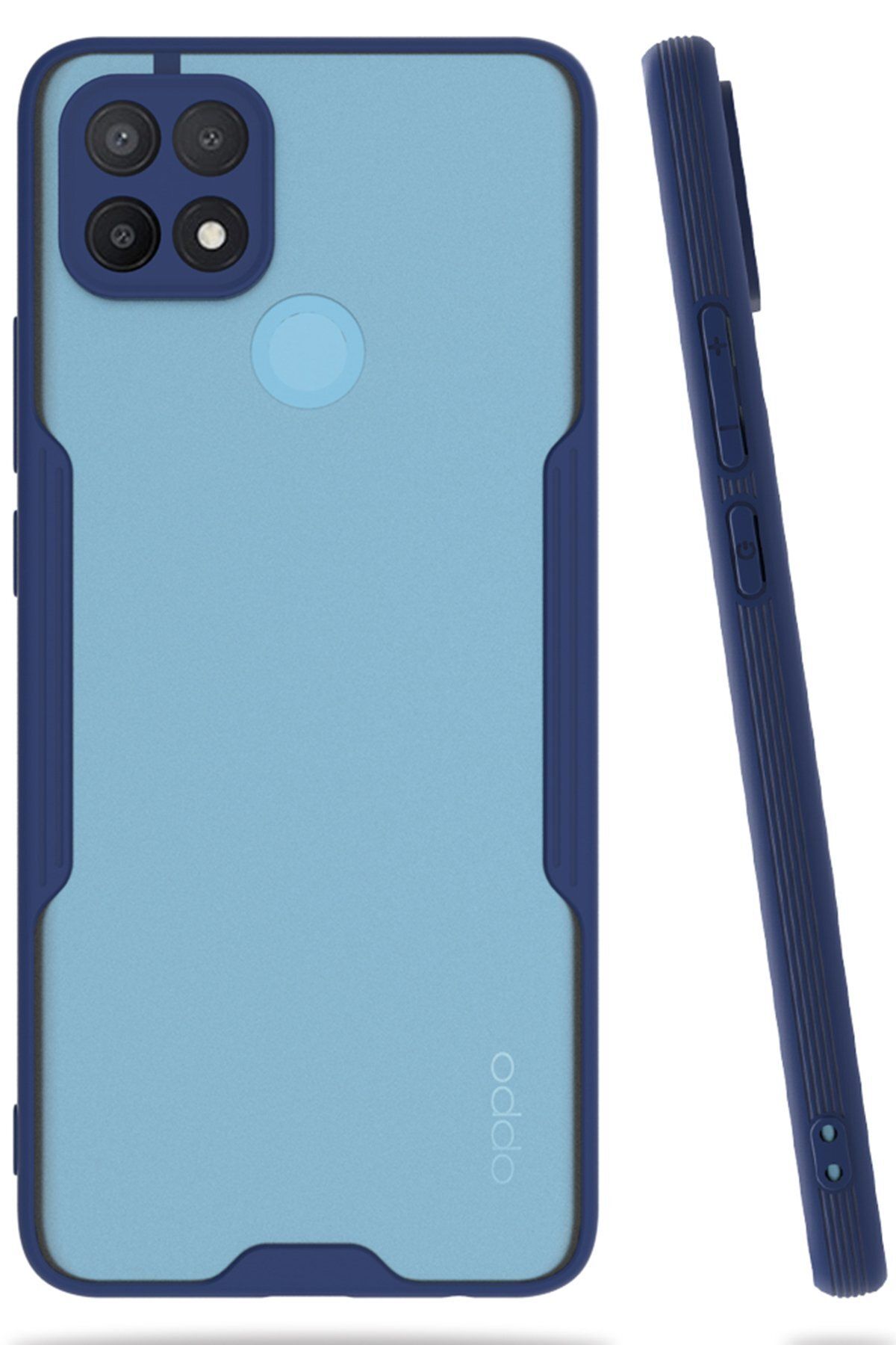 NewFace Oppo A15S Kılıf Platin Silikon - Lacivert 374113