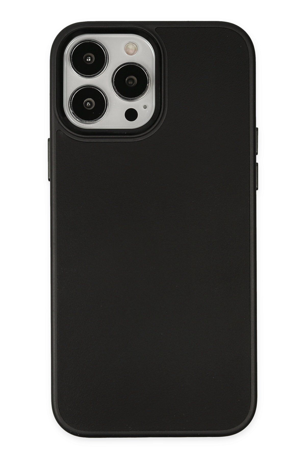 NewFace iPhone 13 Pro Max Kılıf Asya Deri Silikon - Siyah GLSTD