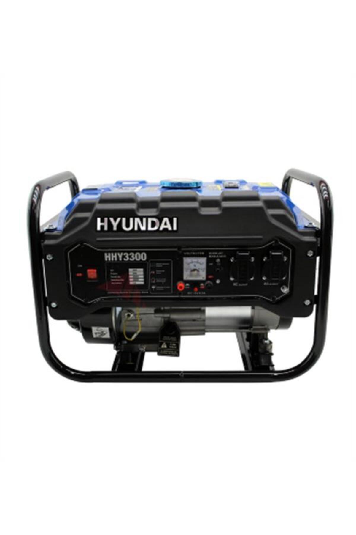 Hyundai HHY3300 Benzinli Jeneratör – 2.8 kW, 7 HP, 213 cc, AVR’li, Monofaze, İpli Çalıştırma