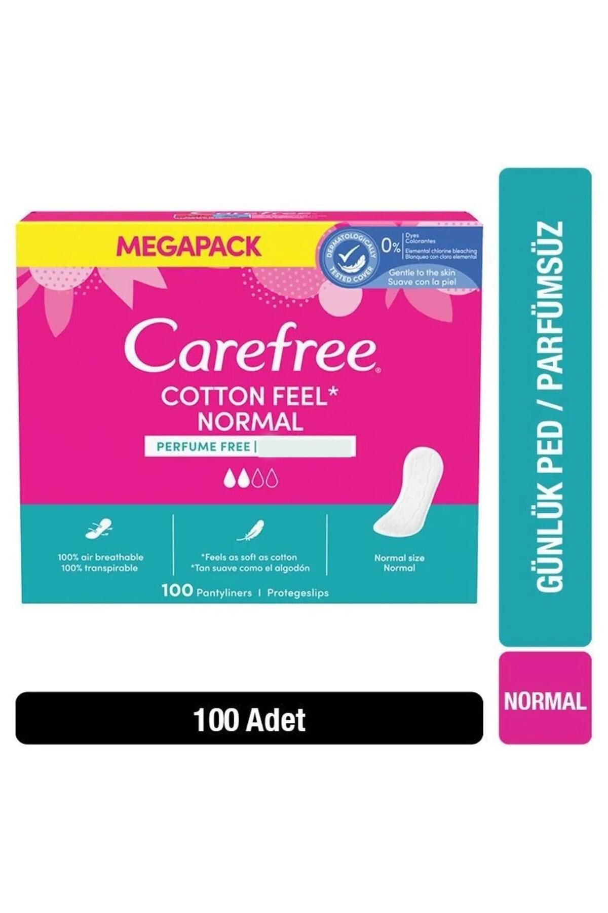 Carefree Cotton Feel Normal Parfümsüz Günlük Ped 100 Lü