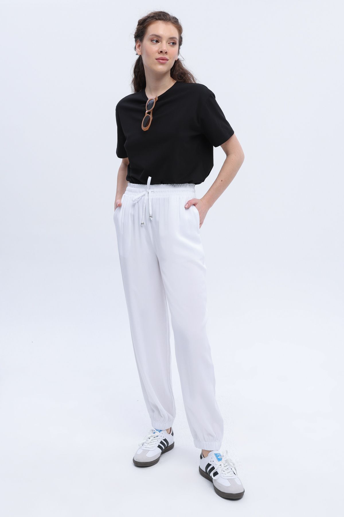 ALLDAY-White Jogger Pants 1