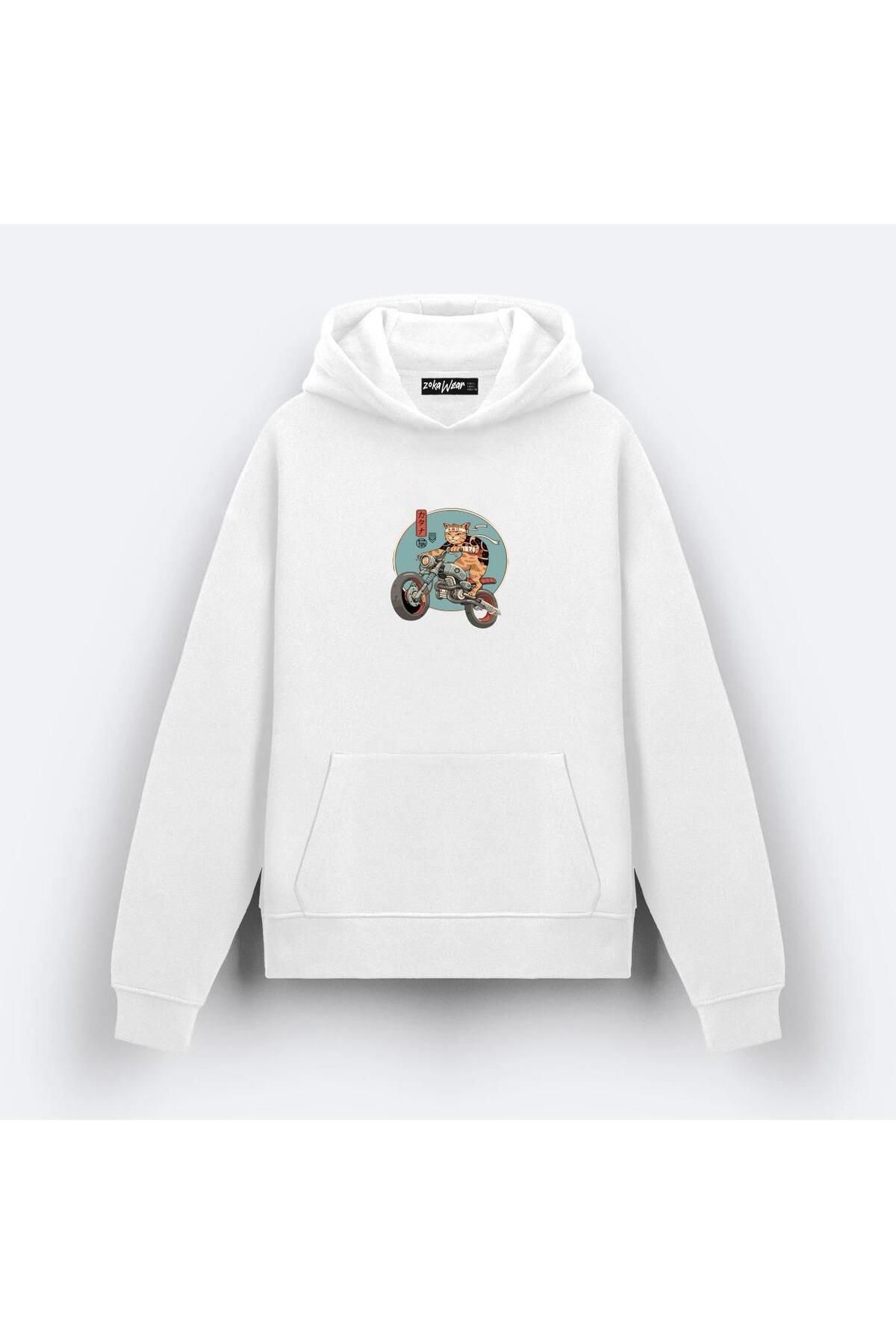 ZOKAWEAR-Catana Motorcycle Design Printed Hooded Sweatshirt 1