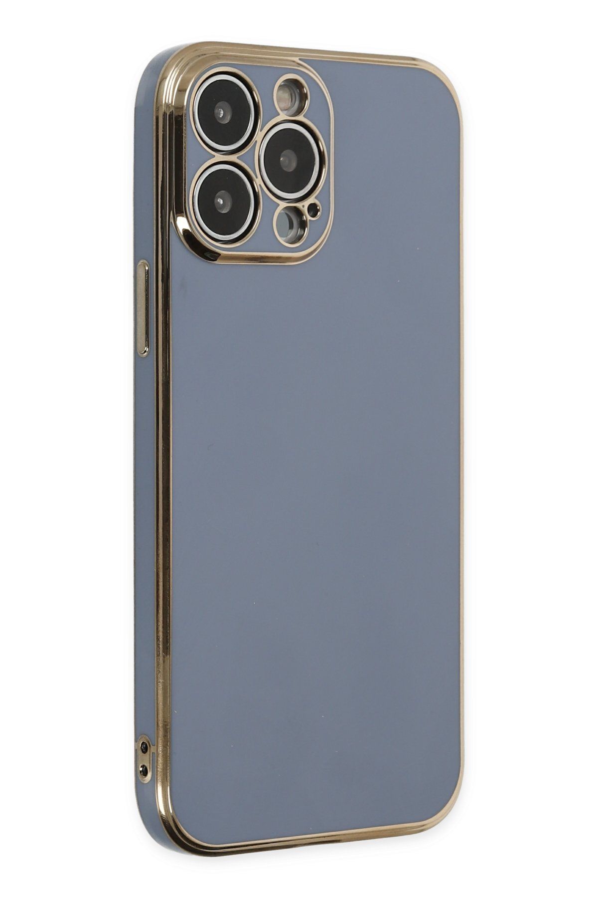 NewFace iPhone 14 Pro Max Kılıf Volet Silikon - Mavi GLSTD