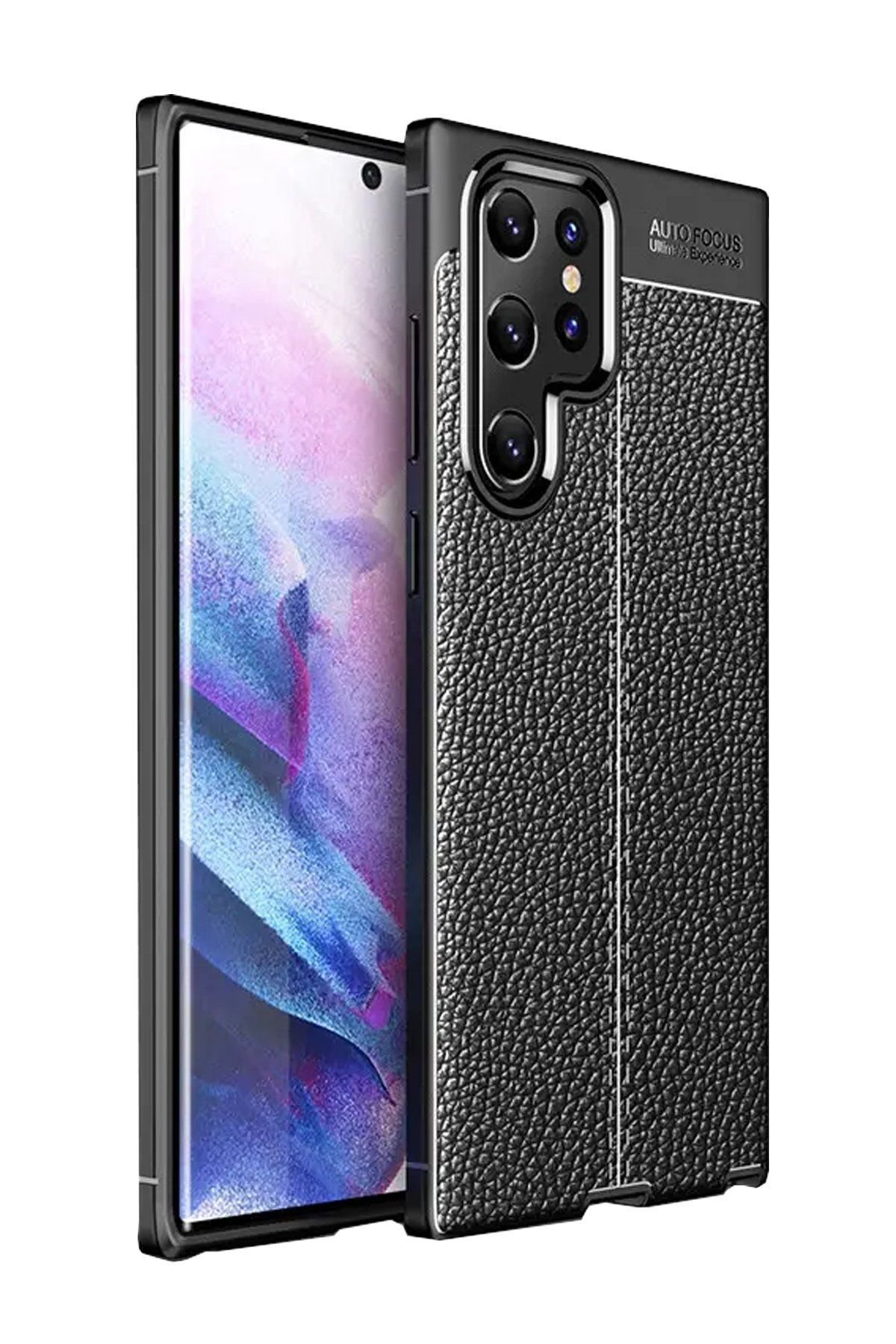 NewFace Samsung Galaxy S23 FE Kılıf Focus Derili Silikon - Siyah MRAYD
