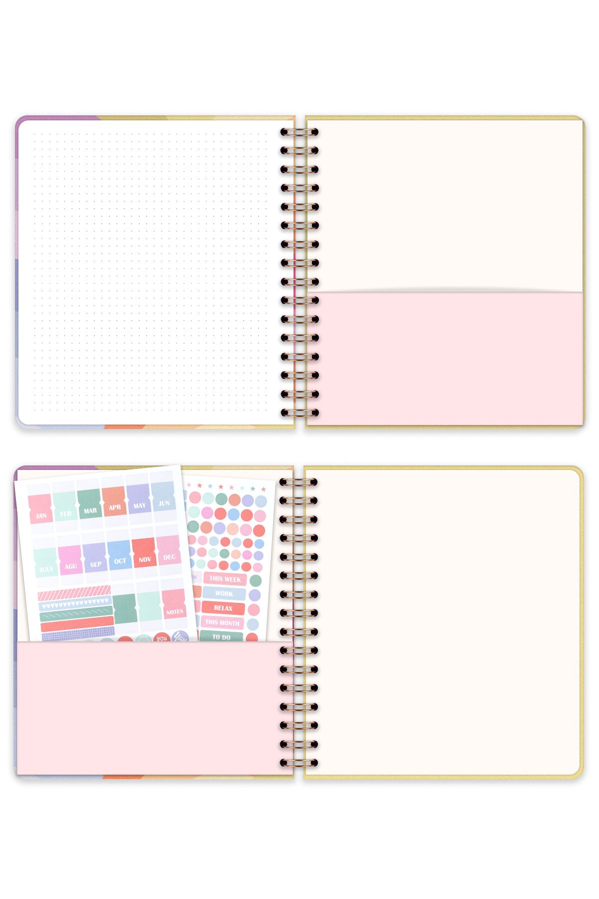 Matt Notebook-2025 Year Weekly Square Agenda - 12 Month Rainbow 6