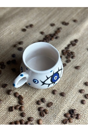 naturalife El Yapımı Nazar Boncuğu Desenli Seramik Espresso Kupası – Manevi K...