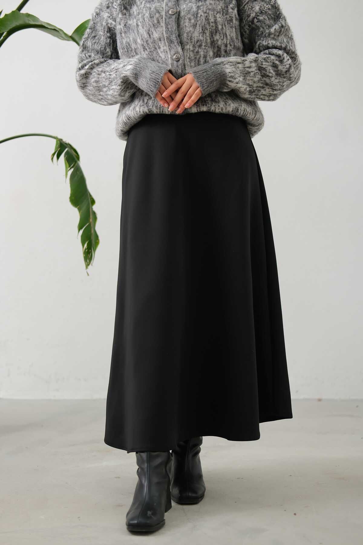دامن سیاه زنانه حجاب زنگ پارچه ای lurex moda