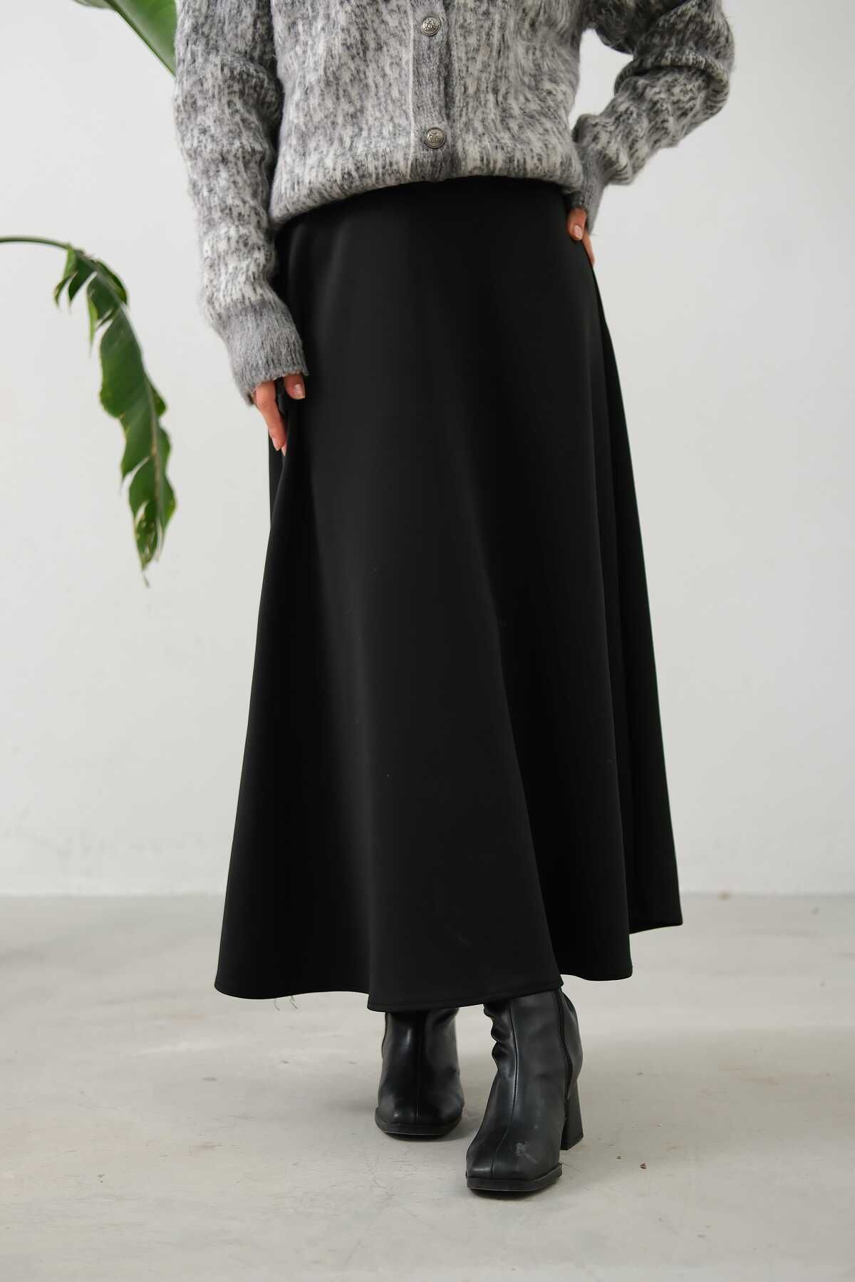 دامن سیاه زنانه حجاب زنگ پارچه ای lurex moda