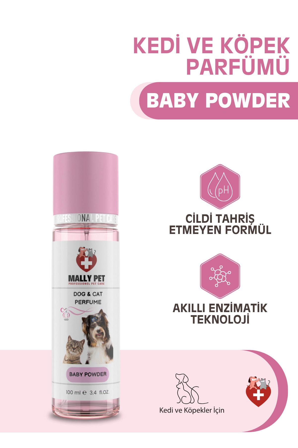 MALLY PET PROFESSIONEL PET CARE Bebek Pudrası Kokulu Kedi Ve Köpek Parfümü 100 ml