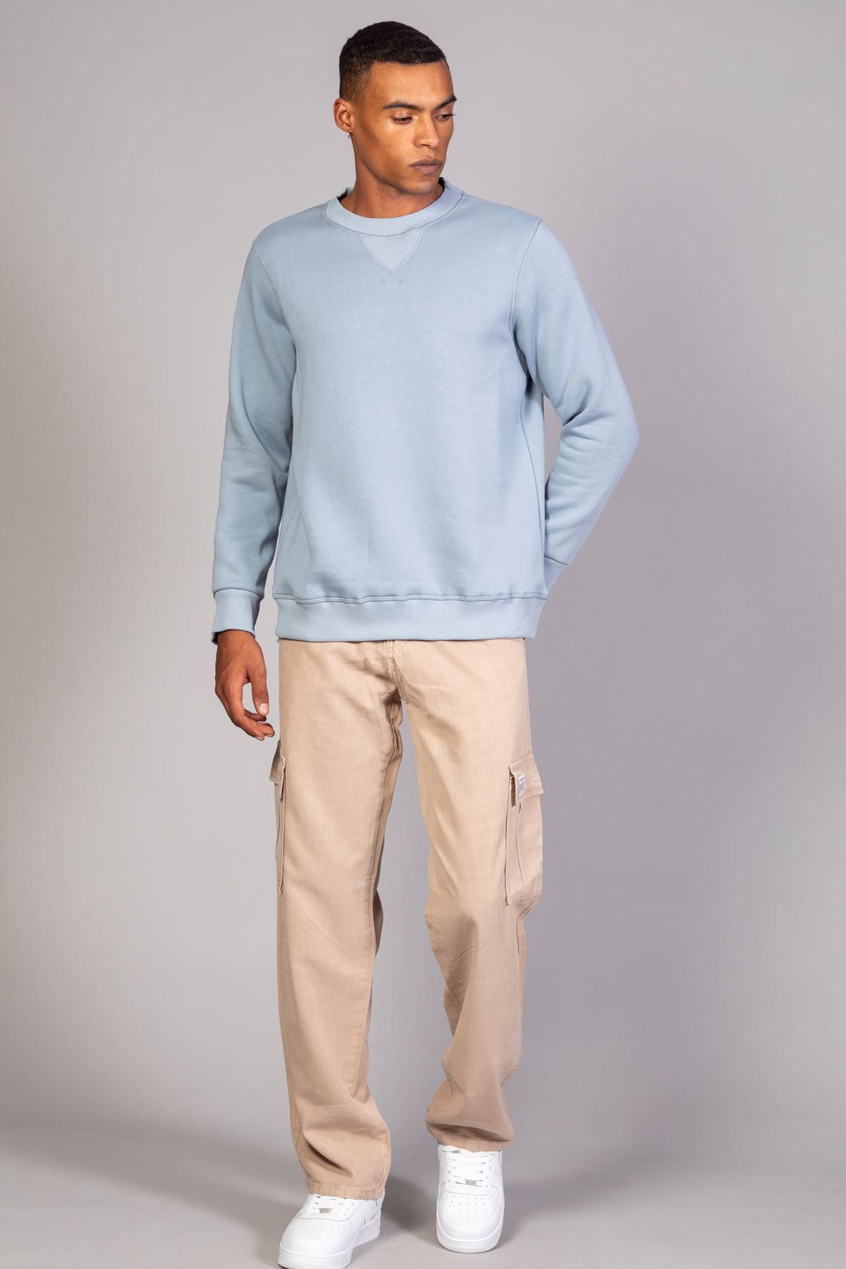 سویشرت آبی مردانه پارچه نرم به طور مرتب و مناسب یقه LTC Jeans