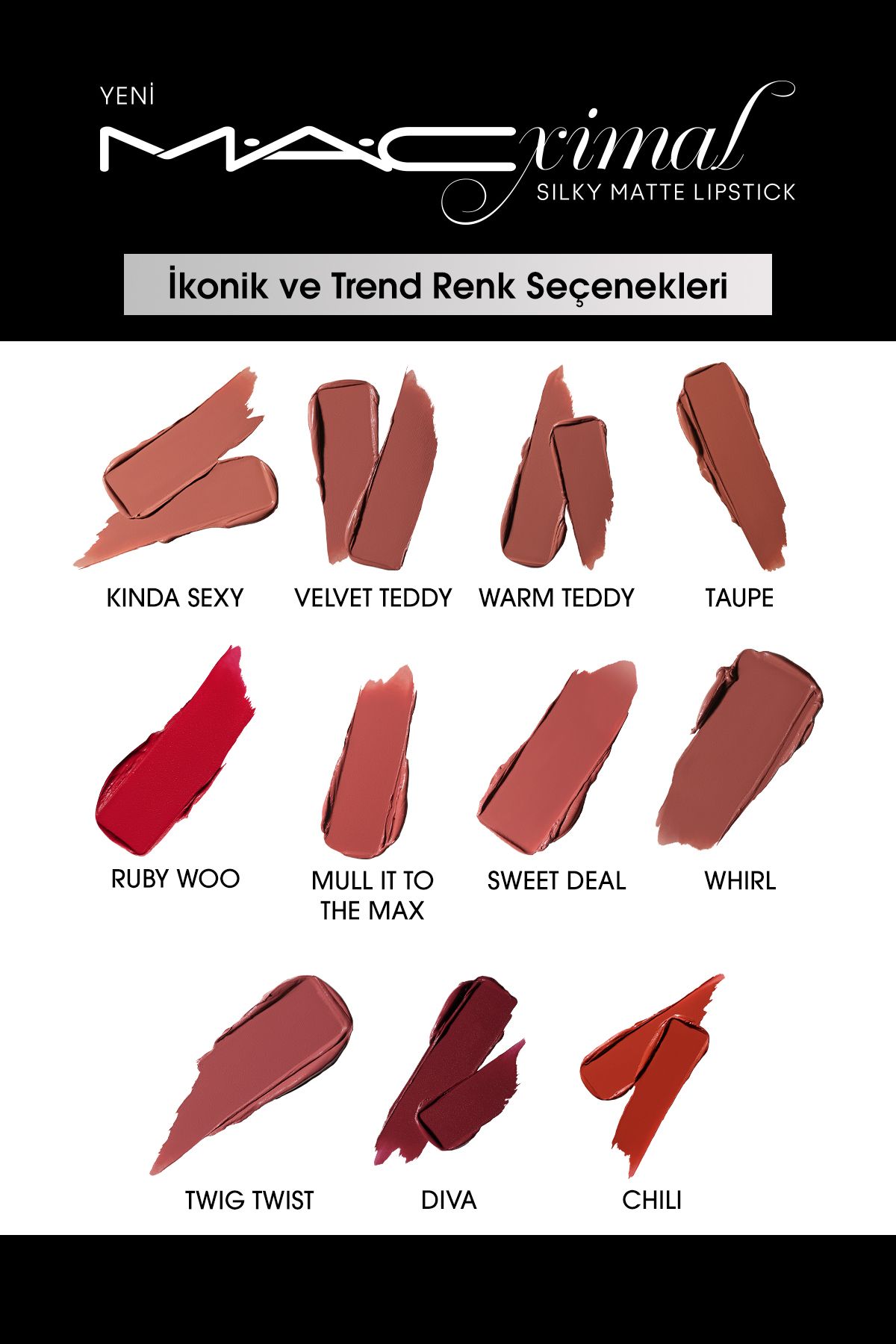 Mac M·a·cxımal Silky Matte Lipstick Nemlendirme Etkili Yoğun Renk Sağlayan Ruj - Kinda Sexy-7