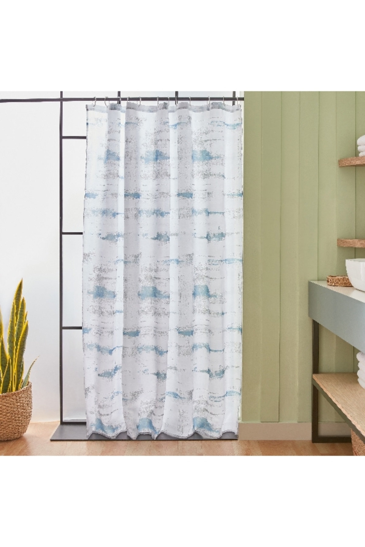 Home Box-Frida Polyester Shower Curtain With 12 Hooks 180 x 180 cm 1