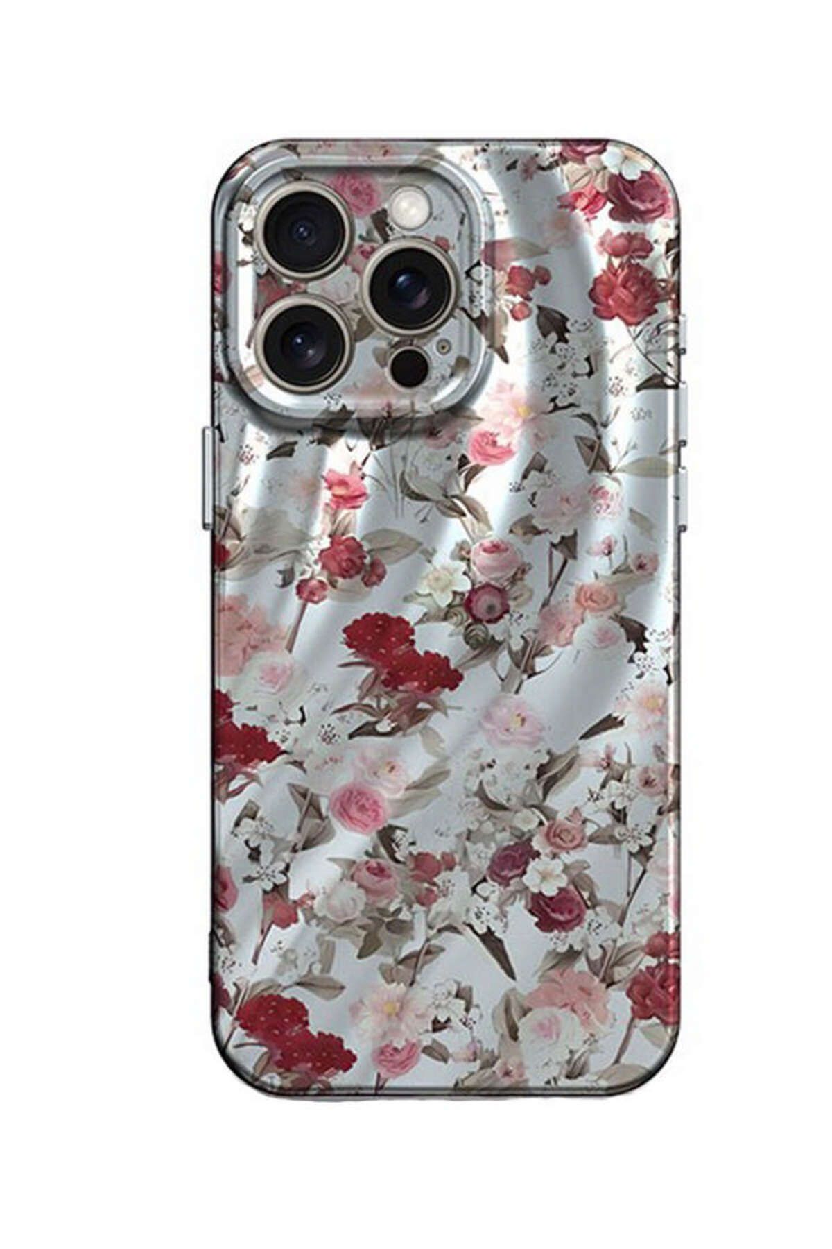 NewFace iPhone 15 Pro Kılıf Crew Desenli Kapak - Çiçek GLSTD