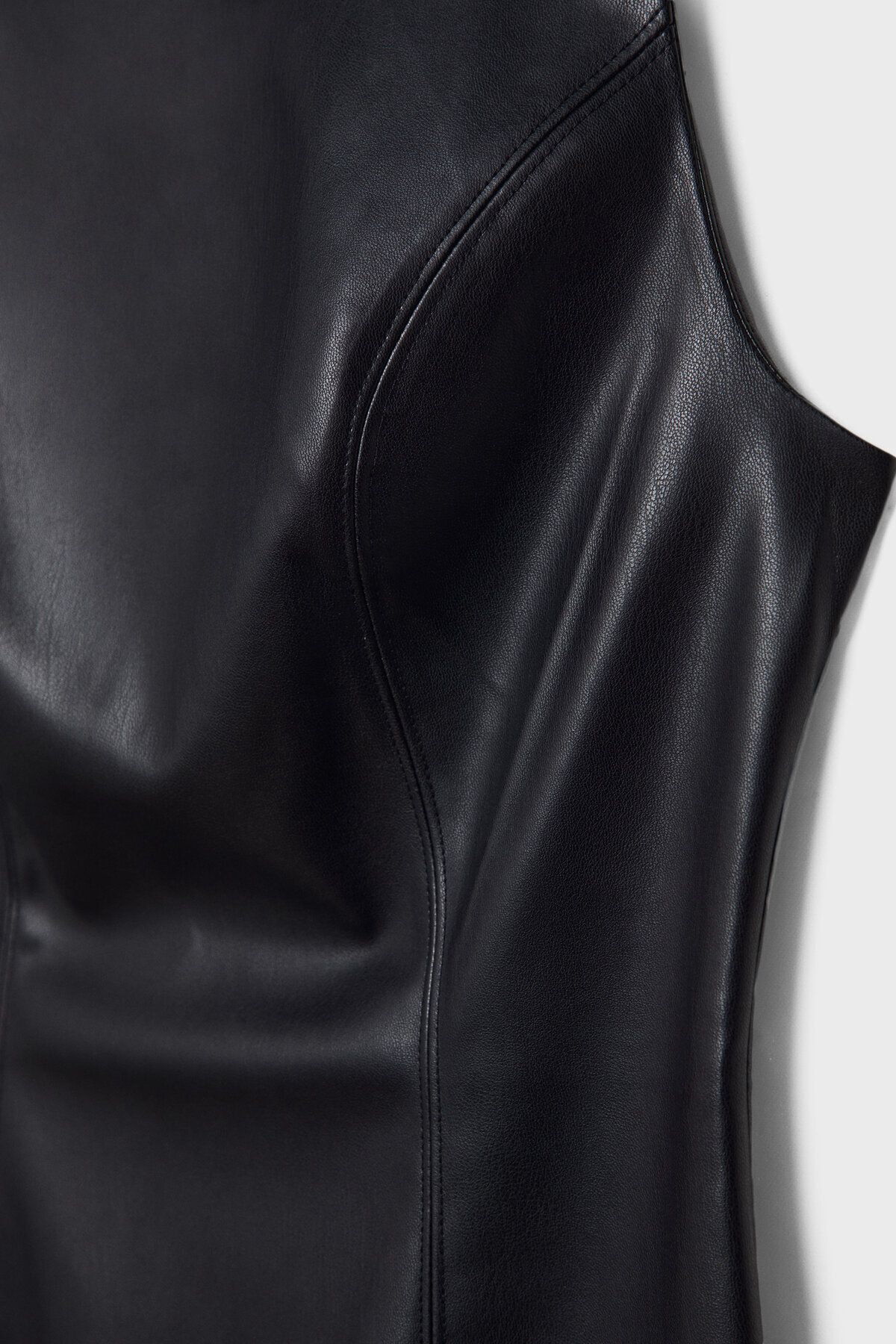 Stradivarius-Faux leather midi dress 7
