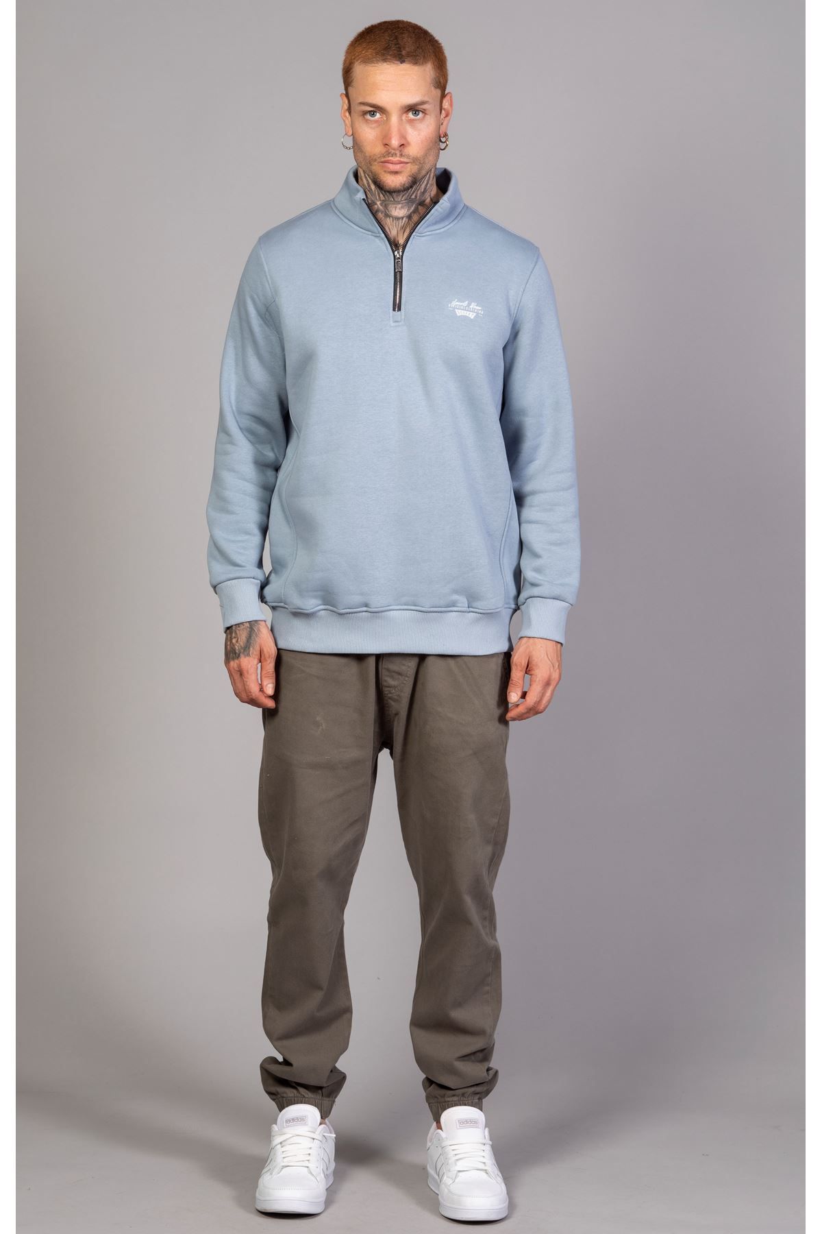 سویشرت آبی مردانه چاپی معمولی آقایان LTC Jeans