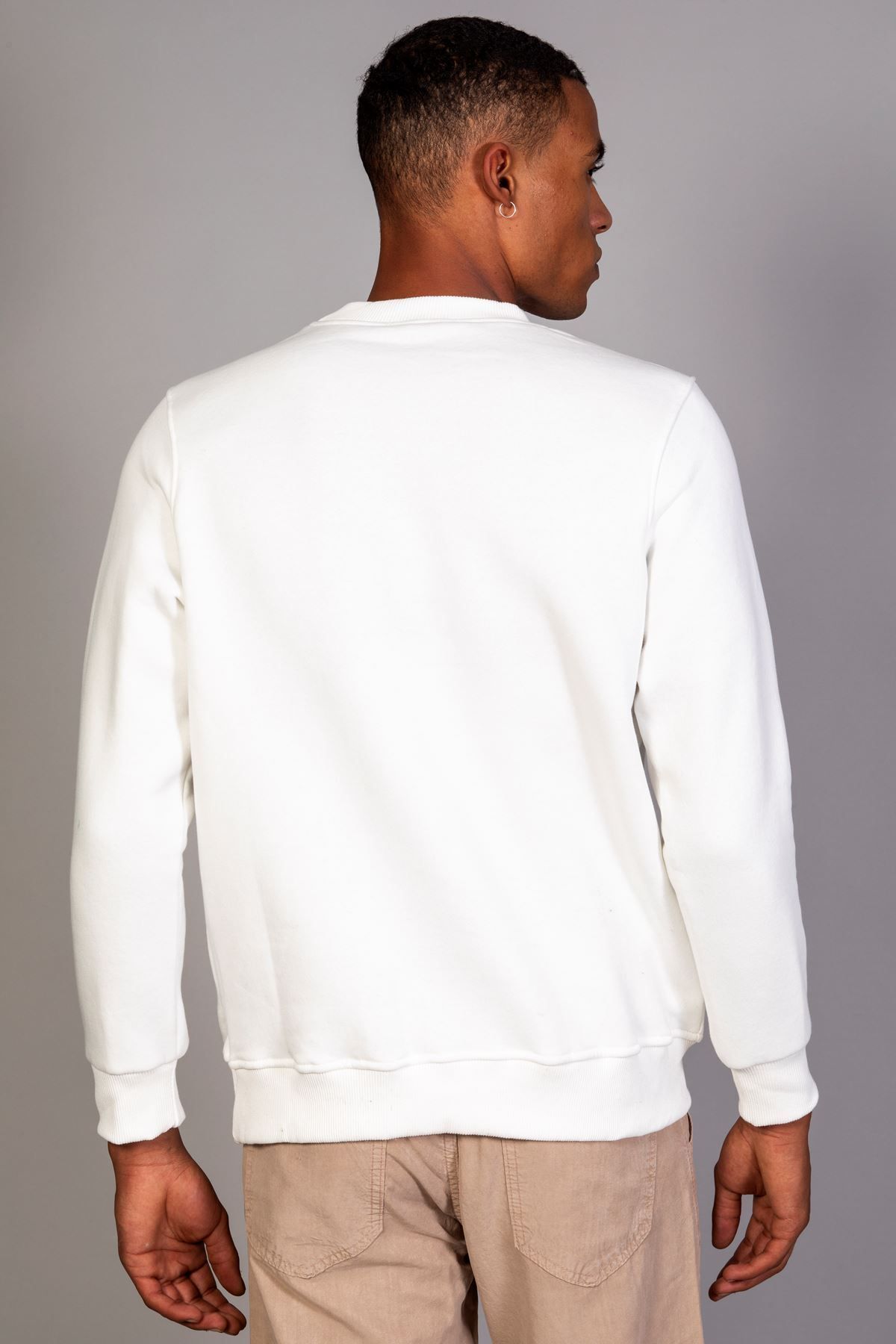سویشرت مردانه پارچه نرم به طور منظم و مناسب یقه برش ECRU LTC Jeans