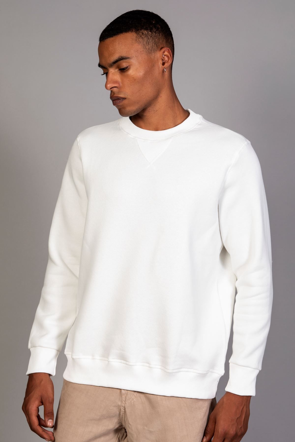 سویشرت مردانه پارچه نرم به طور منظم و متناسب با یقه ECRU LTC Jeans