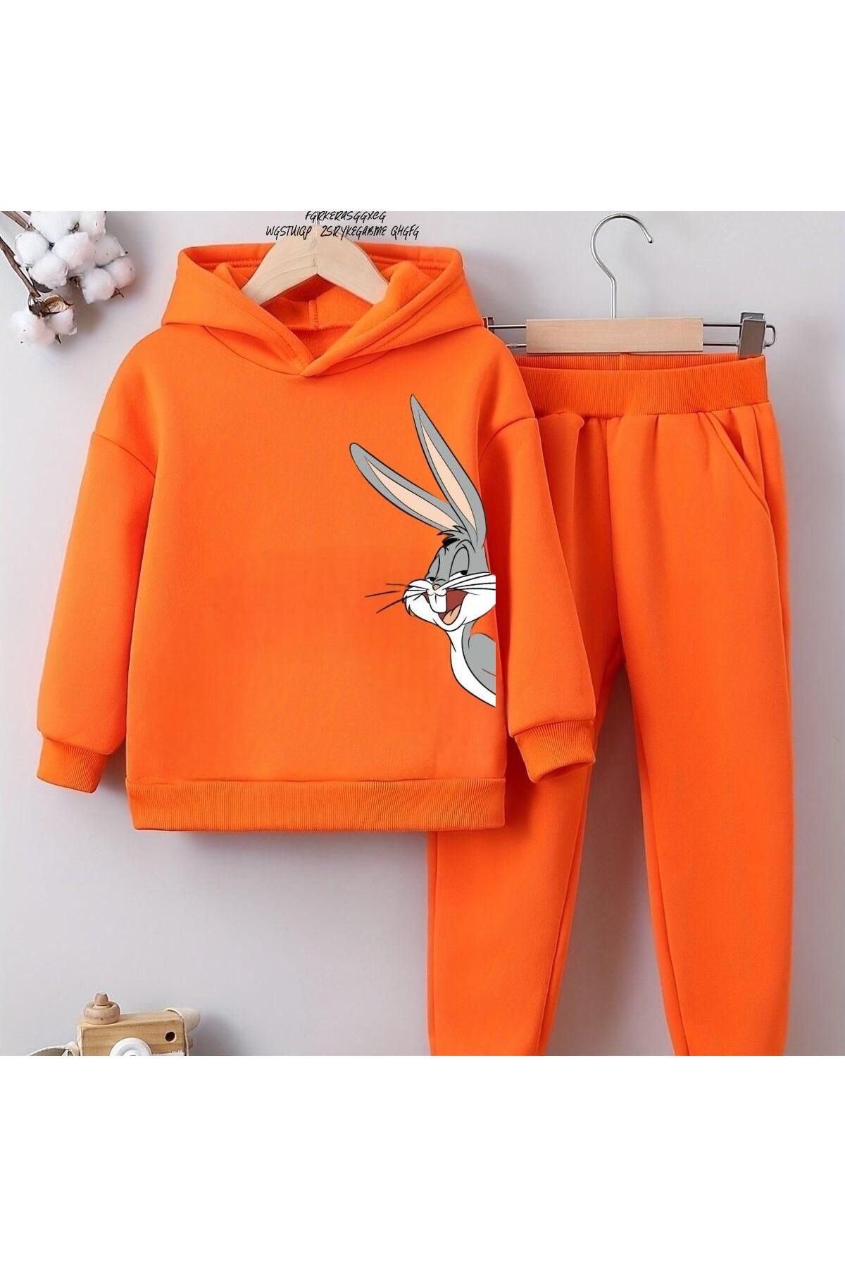 kids tracksuit set rabbit printed unisex oversize mould