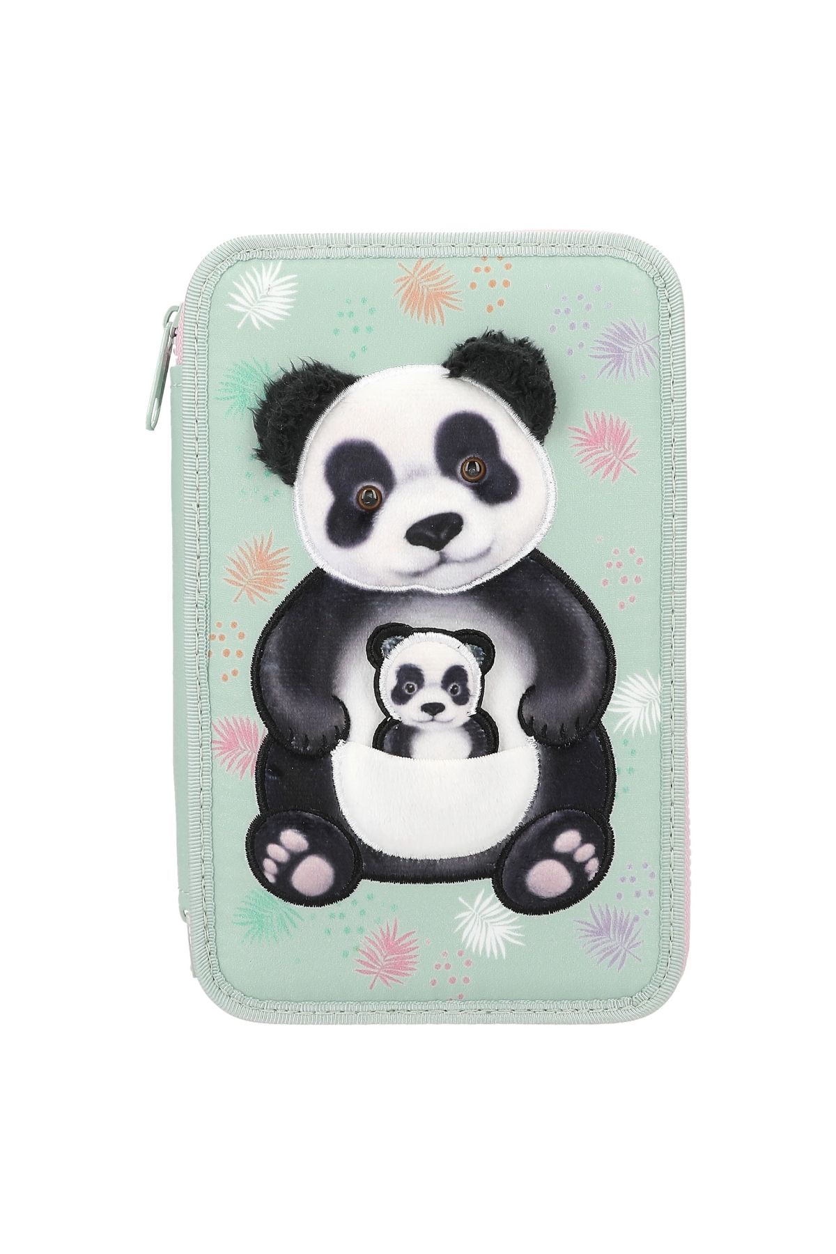 Top Model by Depesche-Panda Patterned Triple Pencil Case - Three Layers Full Inside Wild Application 1