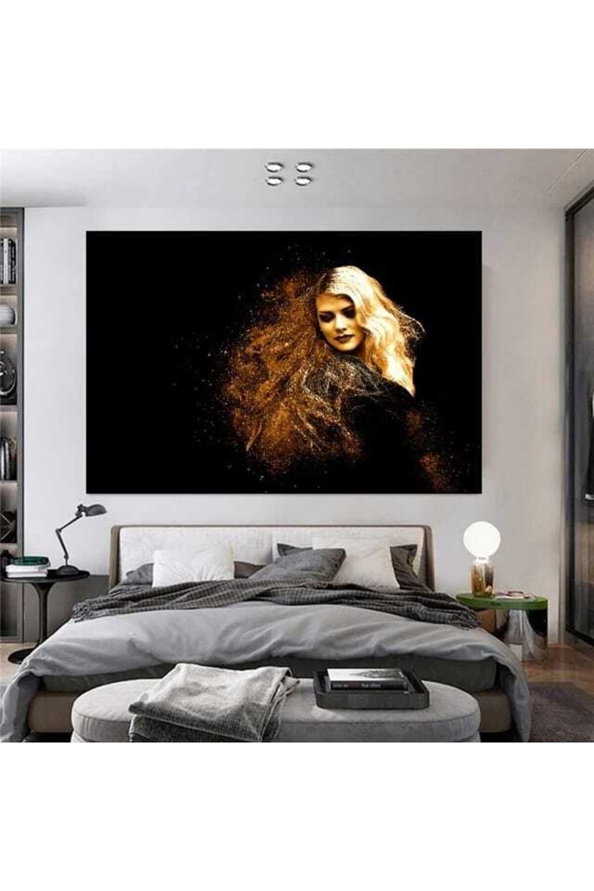 Vividale Gold Woman Dekoratif Kanvas Tablo