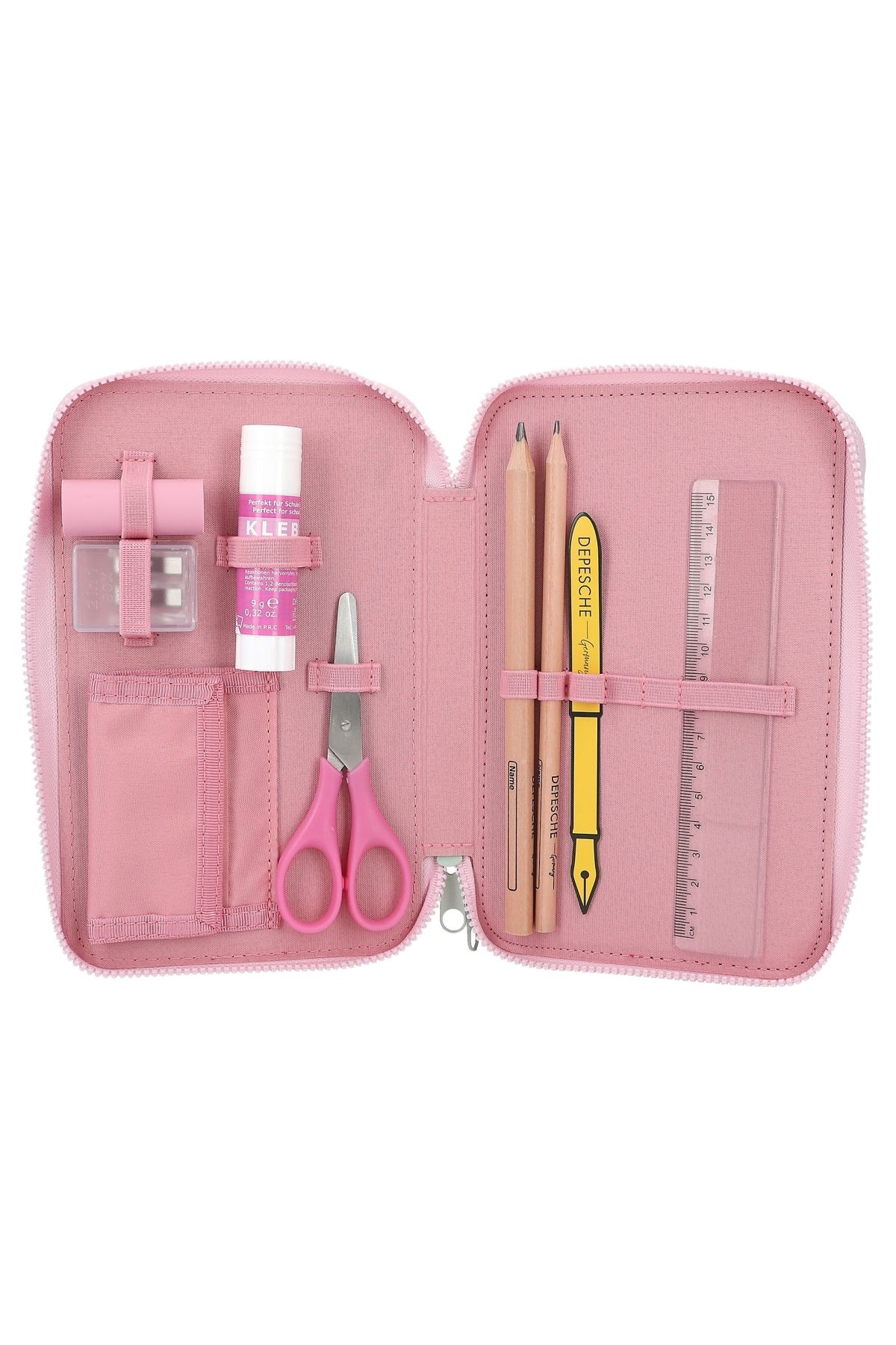 Top Model by Depesche-Panda Patterned Triple Pencil Case - Three Layers Full Inside Wild Application 4
