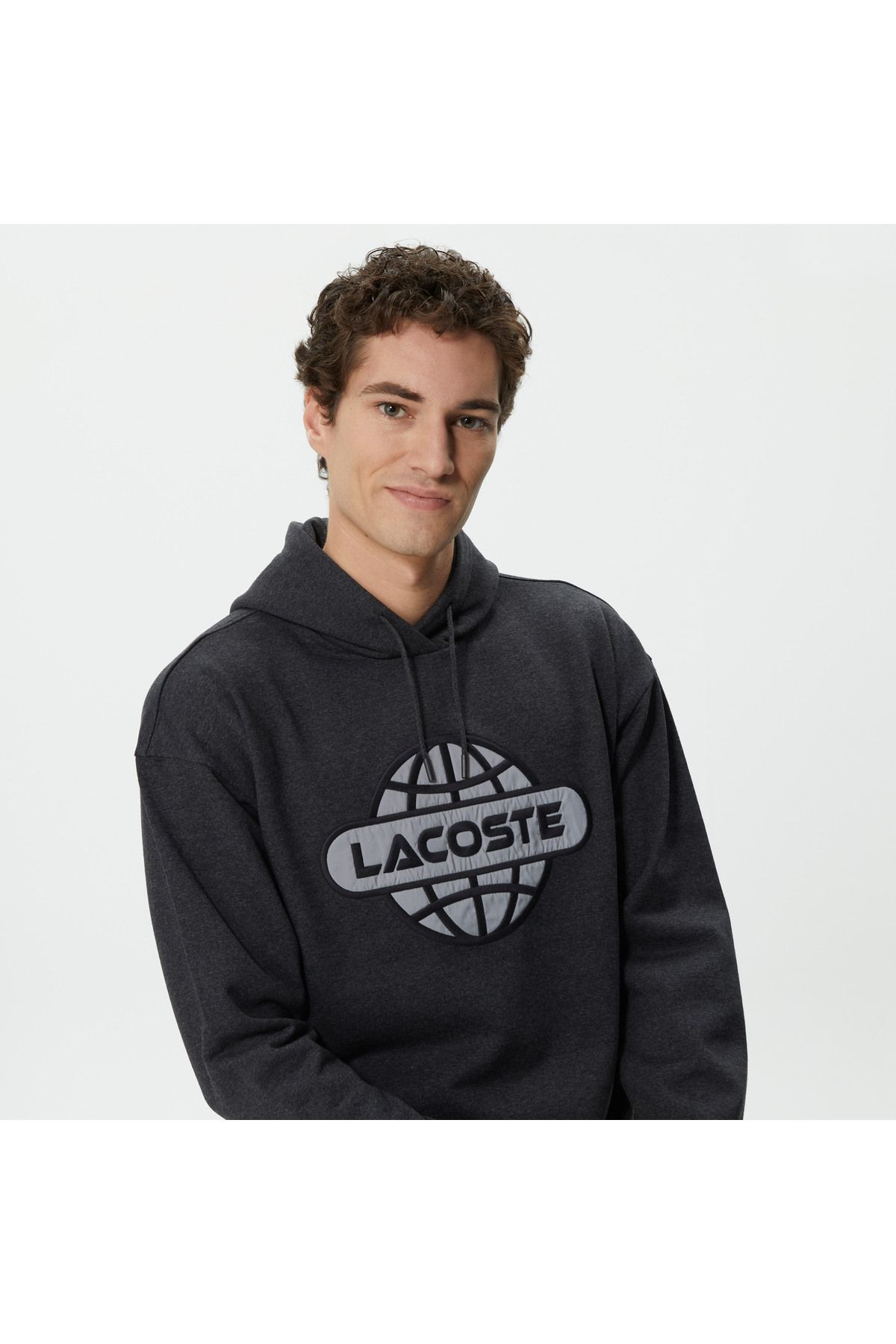 سویشرت خاکستری مردانه با روتین صاف Lacoste