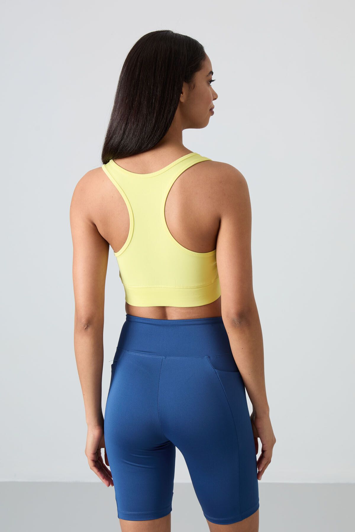 TOMMY LIFE-Lemon Back Detailed Tight Fit U-Neck Women's Sports Bustier - 97120 5