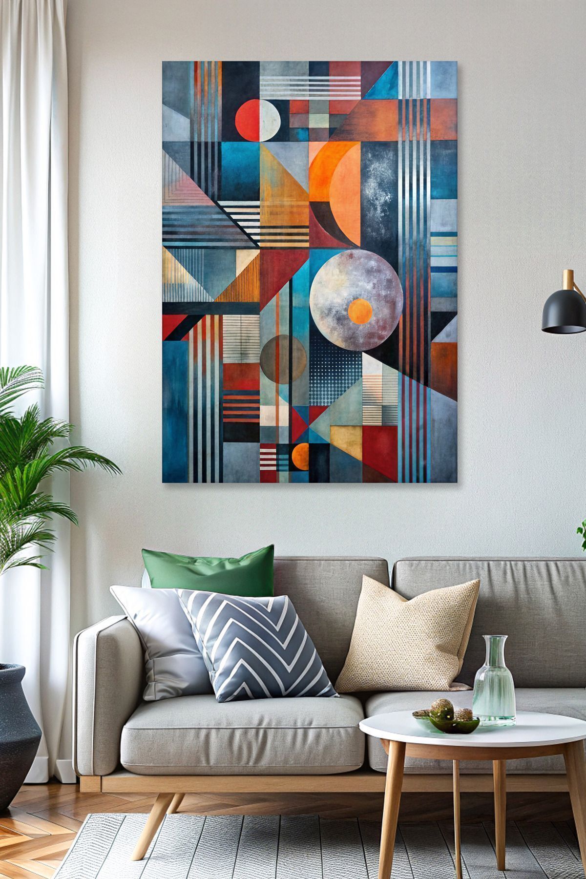 Vividale Soyut Modern Renkli Kanvas Tablo - Duvar Tablosu - Canvas Tablo - Duvar Dekorasyonu