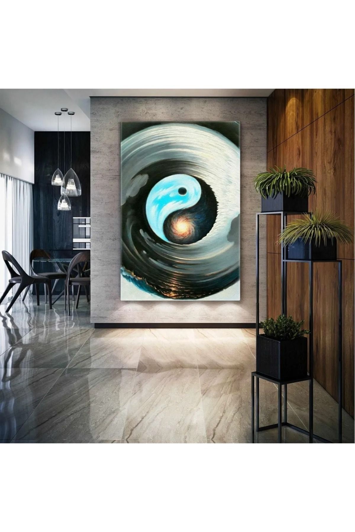 Vividale Ying Yang Hava Su Denge Kanvas Tablo AR030244