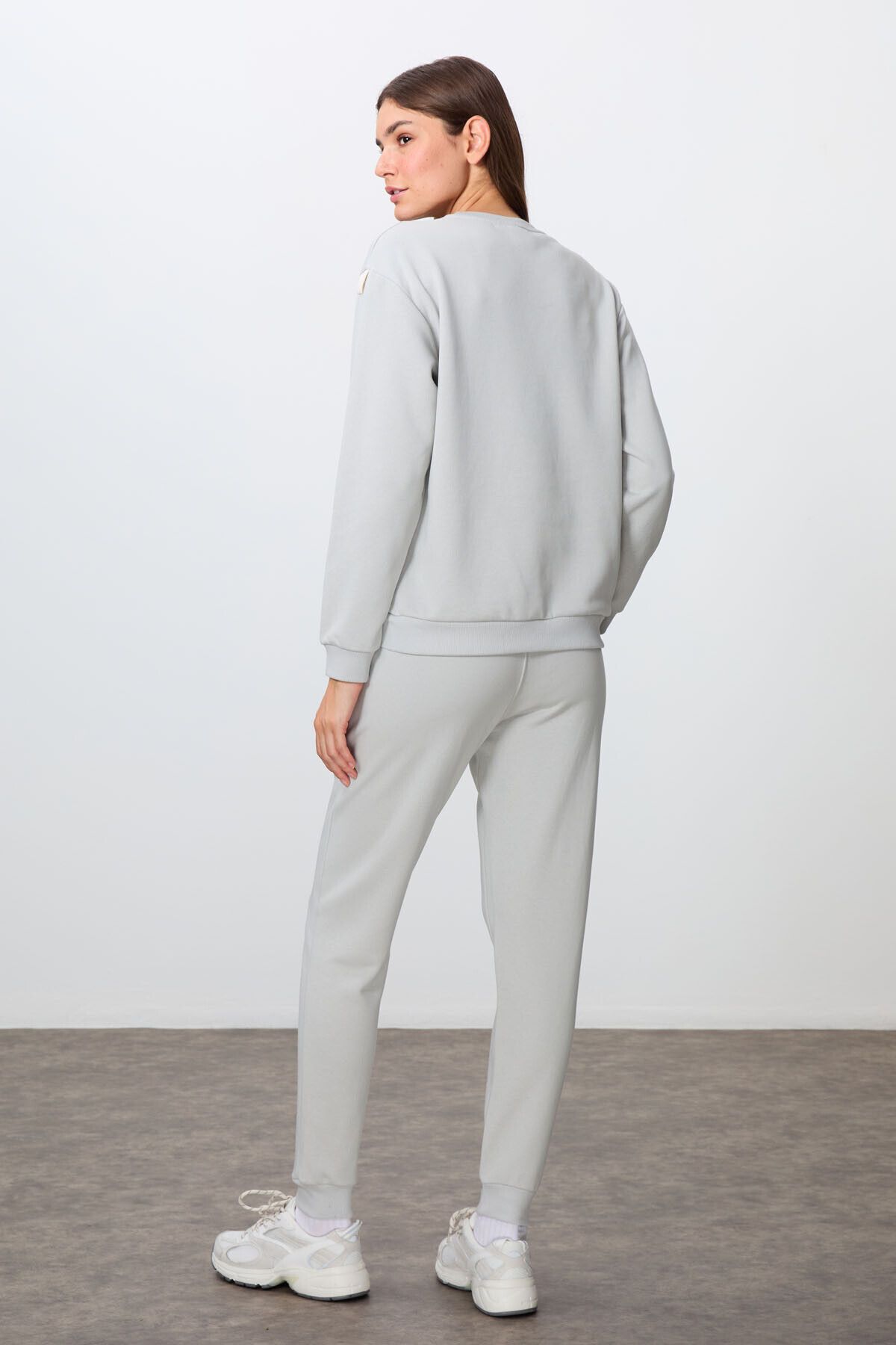 TOMMY LIFE-O Neck Oversize Cotton Tracksuit Set - Thick Rough, Stone Texture - 95341 7