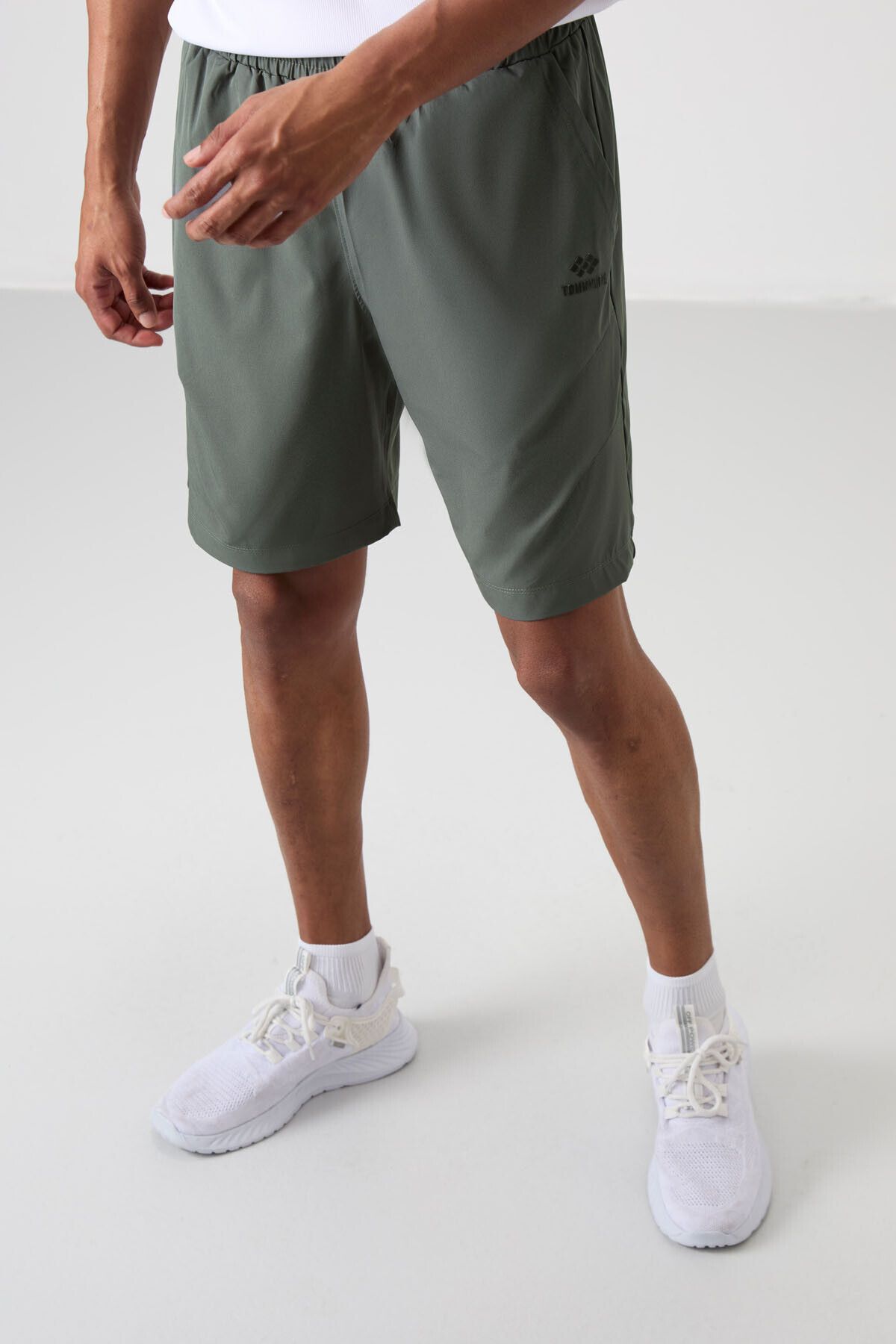 TOMMY LIFE-Khaki Polyester Thick Soft Comfort Fit Men's Shorts - 81268 3