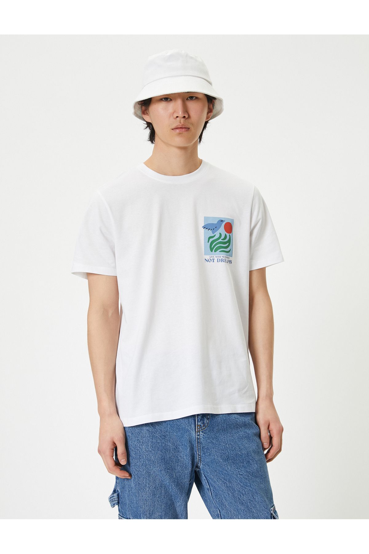Koton-Printed T-Shirt Crew Neck Short Sleeve Cotton 3