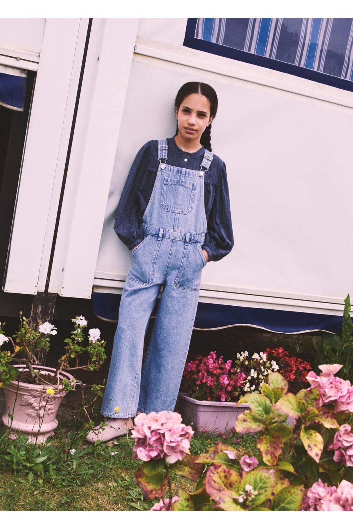 Düz Kesim Denim Tulum