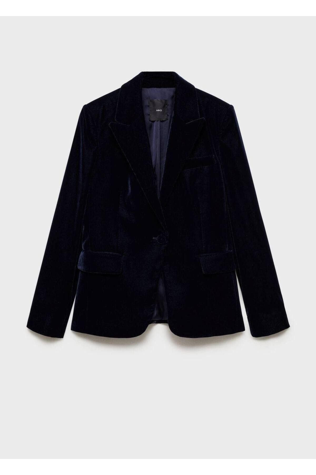MANGO Woman-Jachetă Blazer din catifea turnată 3
