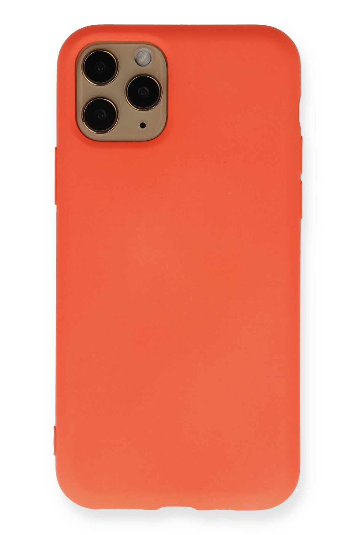 cepmoda iPhone 11 Pro Uyumlu Telefon Kılıfı - Lansman, iÇi Süet/Kadife, Soft - TURUNCU