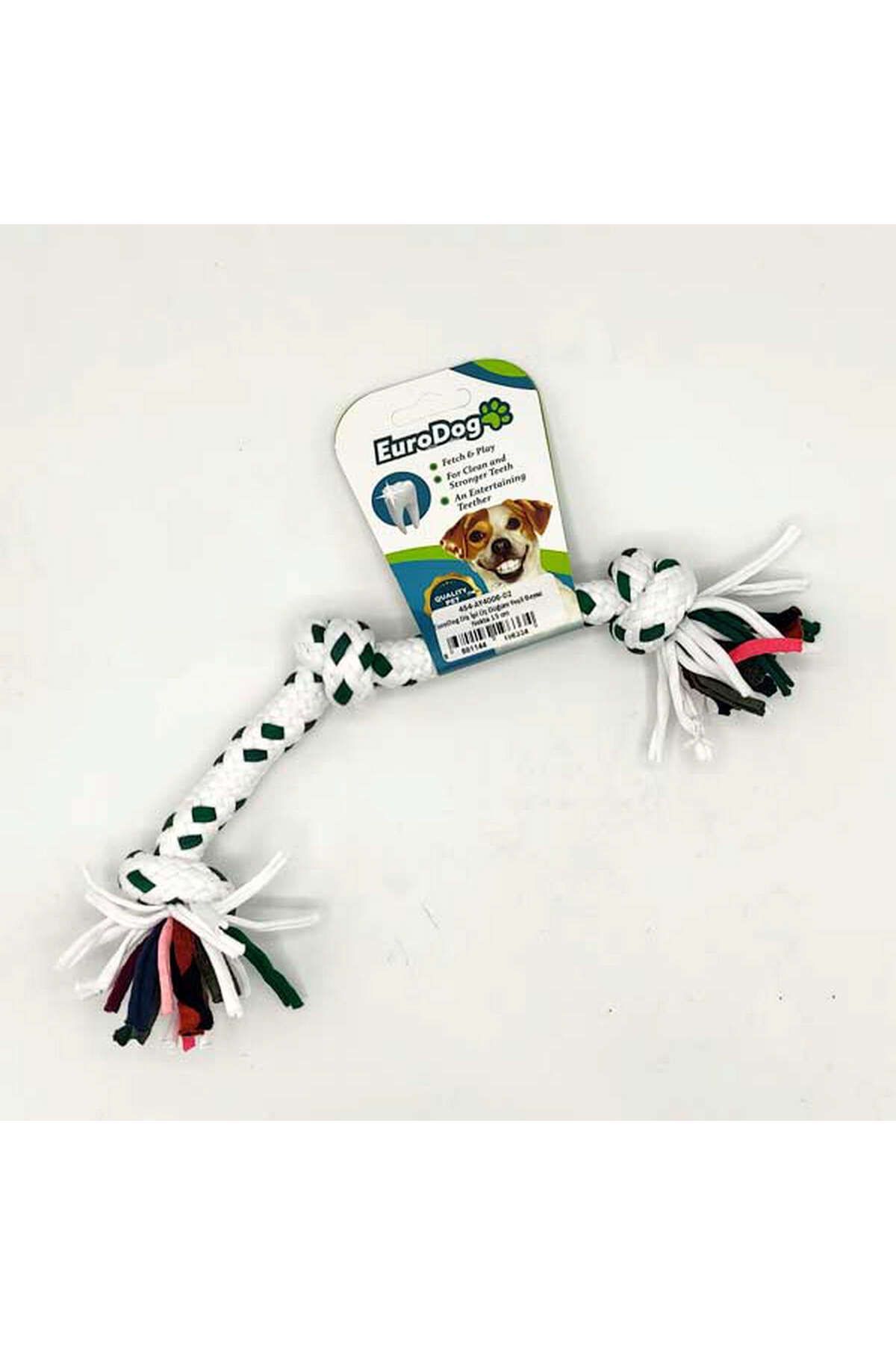 Eurodog Diş İpi Üç Düğüm Yeşil Beyaz Nokta 15 cm YKTSN