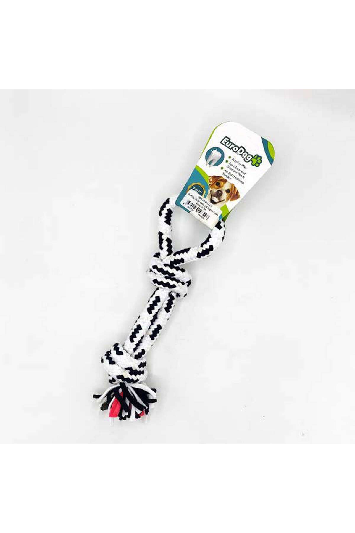 Eurodog Diş İpi Halka Çift Düğüm Siyah Beyaz 30 cm YKTSN