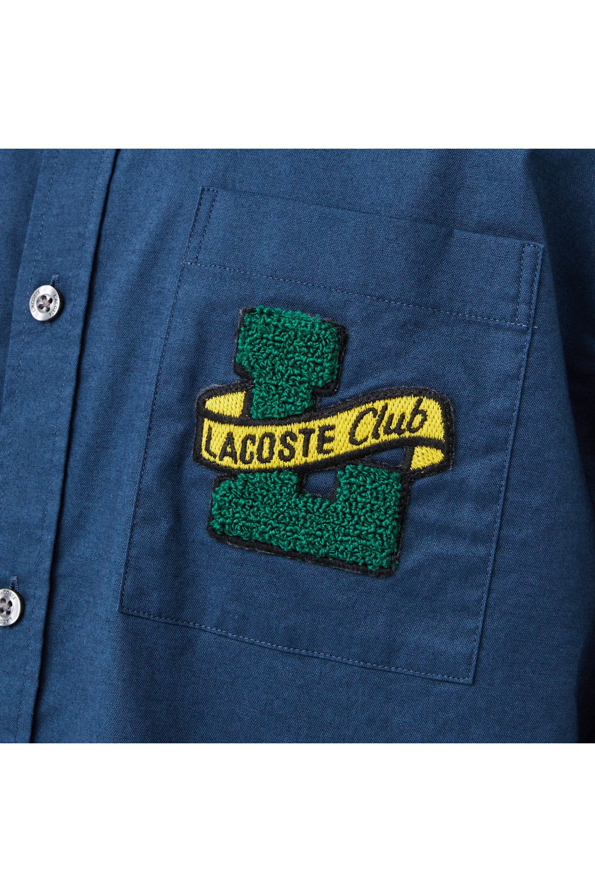 پیراهن / بلوز دکمه دار آبی مردانه یقه لباس باریک Lacoste