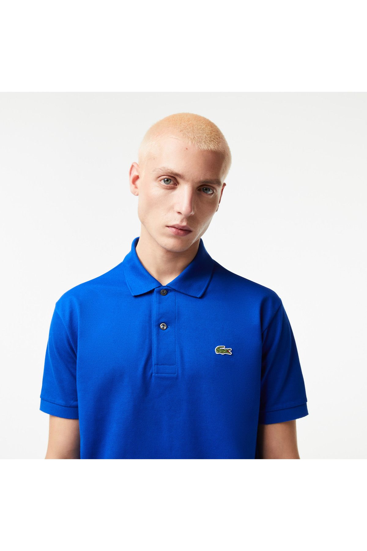 تی شرت یقه پولو آبی مردانه کلاسیک Fit L.12.12 چوگان Lacoste