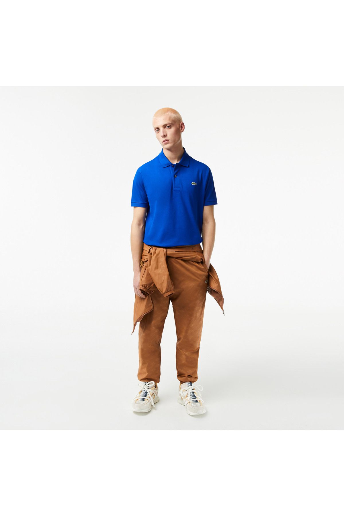 تی شرت یقه پولو آبی مردانه کلاسیک Fit L.12.12 چوگان Lacoste