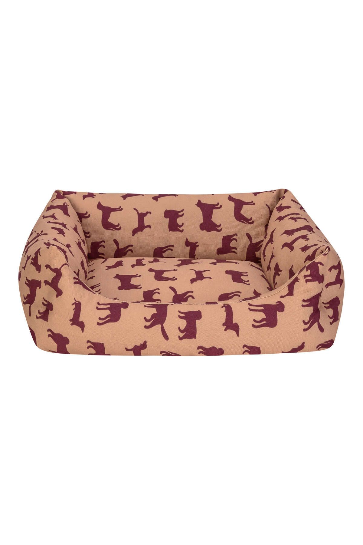 Pet Comfort Uniform Bej-Bordo Kedi ve Köpek Yatağı S 50x60cm 492113