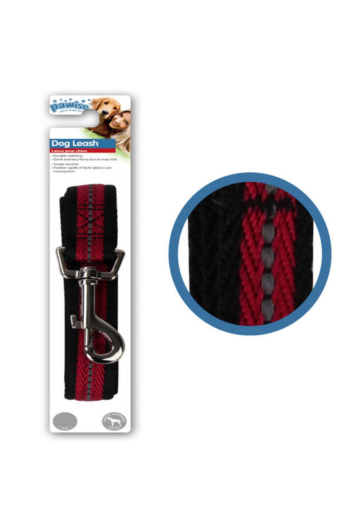 Pawise-Red Nylon Dog Walker Collar with Reflector 1.2 Mt 524130 1