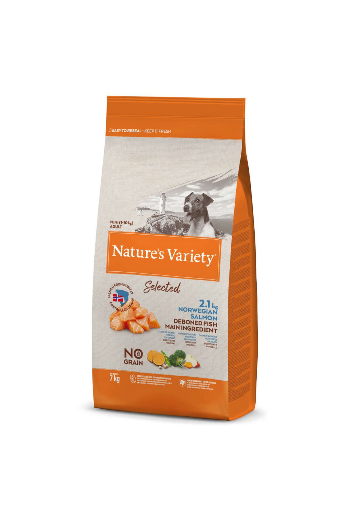 NATURES VARİETY DOG NO SELECTED MINI ADULT NORW. SALMON 7KG DRSTR