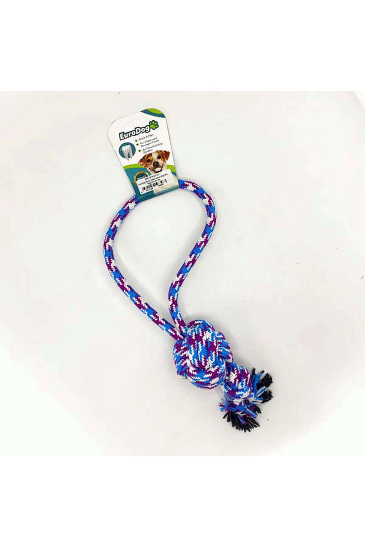Eurodog Diş İp Halka Topuz Düğ.Mor Mavi Bey 45 cm YKTSN