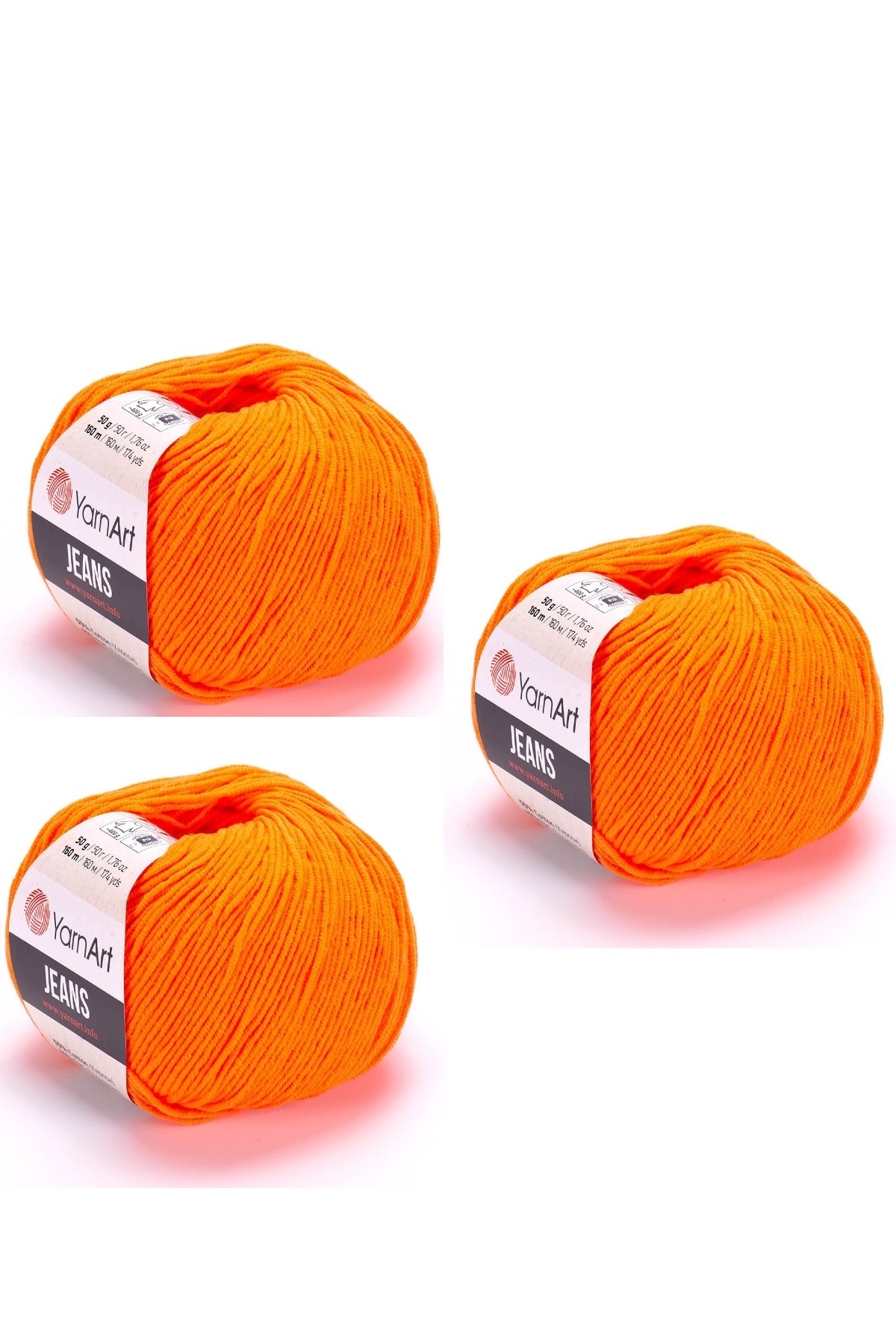 Yarn Art Jeans Amigurumi Knitting Rope 77 Orange Cardigan Knitting Rope Baby Rope Punch Rope 3-Pack
