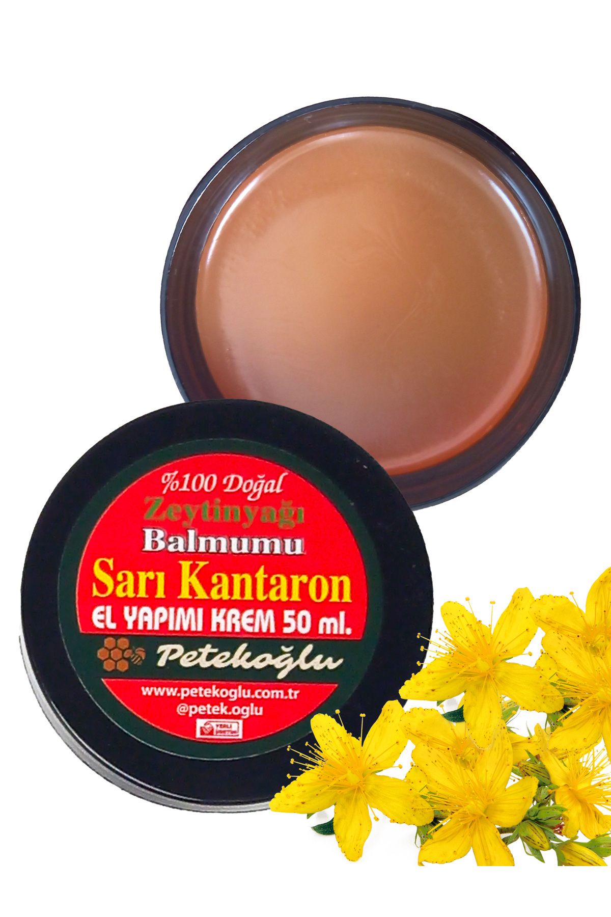 Petekoğlu Sarı Kantaron Çiçeği Zeytinyağı Balmumu Krem 50 ml Kantaron Krem