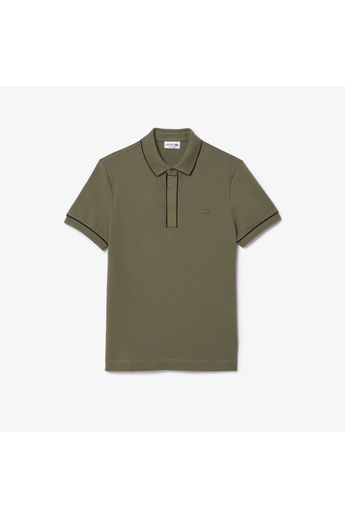 تی شرت یقه پولو سبز مردانه پنبه ارگانیک مناسب چوگان اورجینال Lacoste