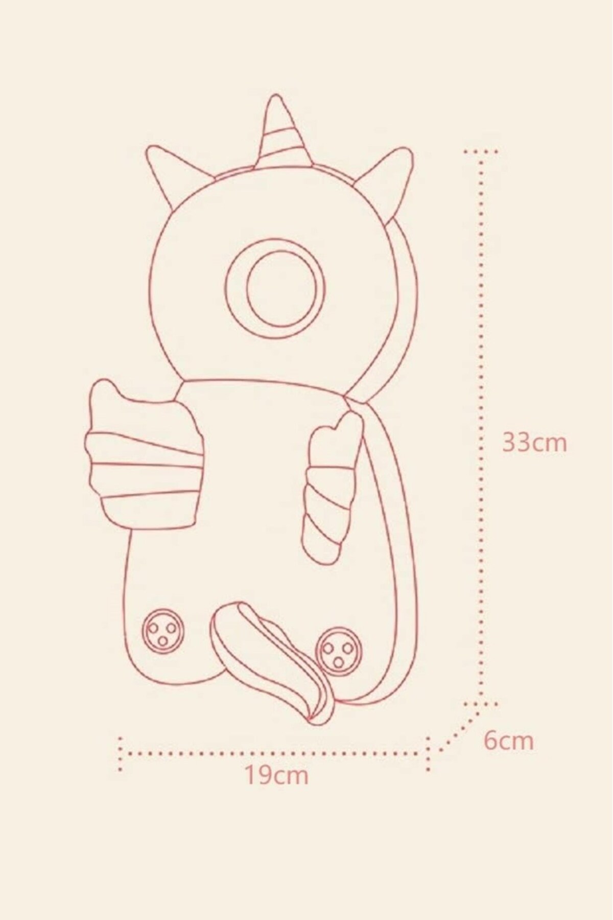 Genel Markalar Unicorn Ayarlanabilir Sevimli Figürlü Bebek Kafa Boyun Koruyucu Koruma Yastığı fotoğrafı 6 (önizleme)