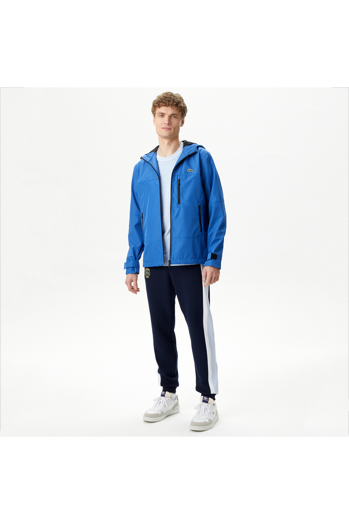 Lacoste  Erkek Kapüşonlu Mavi Yağmurluk - Görsel 4