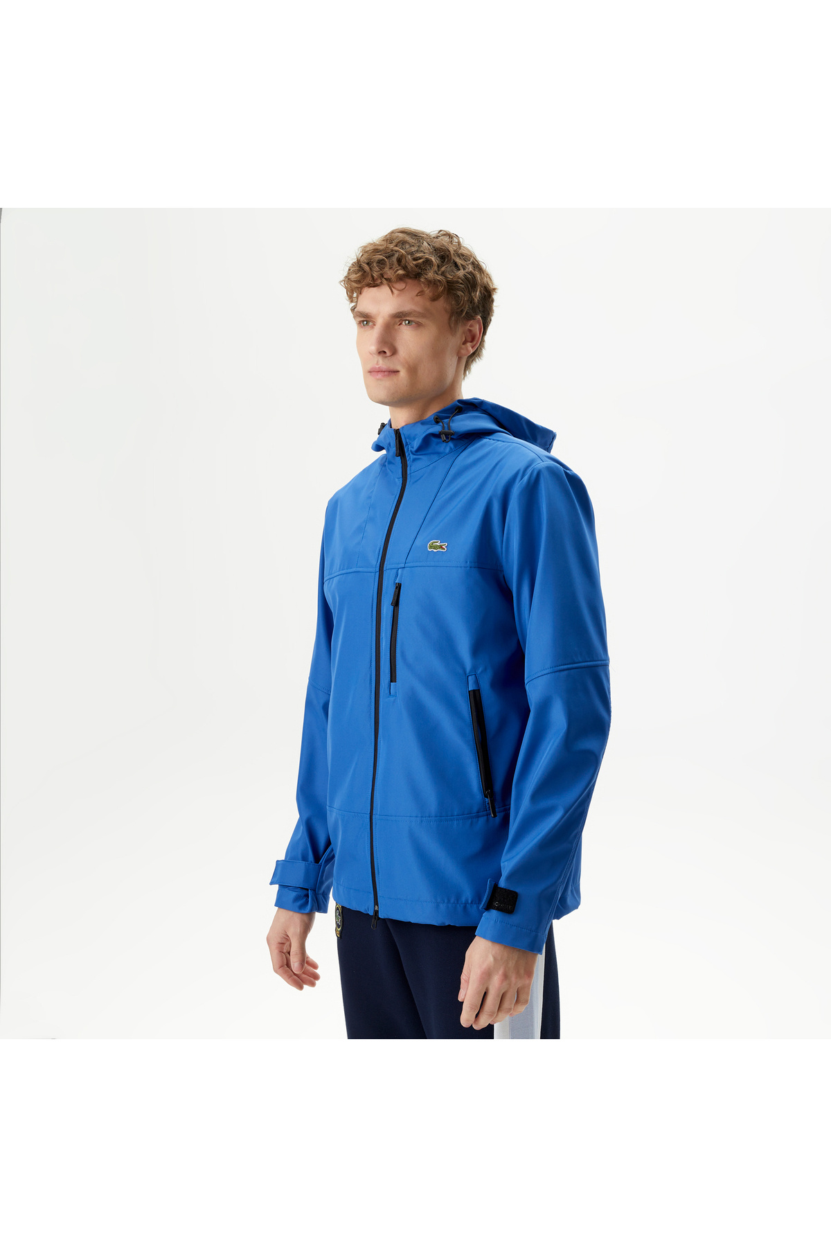 Lacoste  Erkek Kapüşonlu Mavi Yağmurluk - Görsel 5